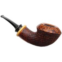 Yang Kun Two Pipe Set Smooth Tomato with Bamboo and Partially Sandblasted Bent Rhodesian with Boxwood (U24.3)