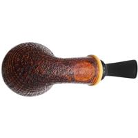 Yang Kun Two Pipe Set Smooth Tomato with Bamboo and Partially Sandblasted Bent Rhodesian with Boxwood (U24.3)