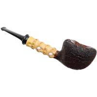 Yang Kun Two Pipe Set Smooth Acorn with Boxwood and Sandblasted Dublin with Bamboo (U24.4)