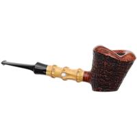 Yang Kun Two Pipe Set Smooth Rhodesian and Partially Sandblasted Dublin Sitter with Bamboo (U24.5)