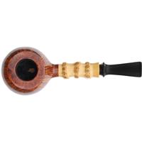 Yang Kun Two Pipe Set Smooth Bent Brandy with Bamboo and Partially Sandblasted Bent Dublin with Bamboo (U24.1)