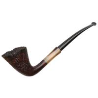 Bruno Nuttens Handmade Sandblasted Bent Dublin with Horn (A)