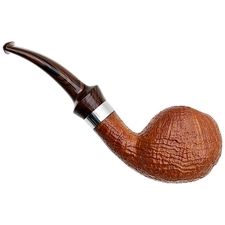 Danish Estates Tao Sandblasted Bent Apple with Silver (Unsmoked)