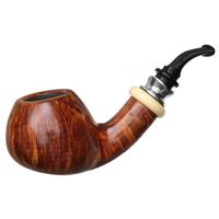 Danish Estates P. Jeppesen Handmade High Grade Smooth Bent Pot with Silver (6) (Unsmoked)
