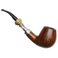 Danish Estates Former Handmade Smooth Bent Billiard with Nickel and Horn Mount