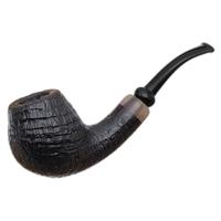 Danish Estates Former Sandblasted Bent Billiard with Horn (Unsmoked)