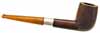 English Estates BBB Smooth Billiard with Silver Band and Amber Stem in Case (1920)