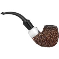 Irish Estates Peterson Meerschaum Rusticated Bent Billiard (P-Lip)
