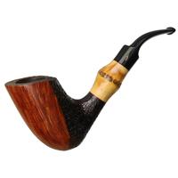 Italian Estates Savinelli Autograph Partially Sandblasted Freehand with Bamboo (4)