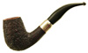 Italian Estates Savinelli Linea Piu Rusticated Bent Billiard with Silver Army Mount (6mm)