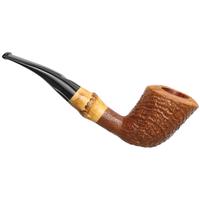 Italian Estates Savinelli Autograph Sandblasted Bent Dublin with Bamboo (Unsmoked)