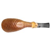 Italian Estates Savinelli Autograph Sandblasted Bent Dublin with Bamboo (Unsmoked)