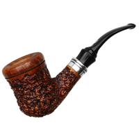 Italian Estates Ser Jacopo Picta Van Gogh Rusticated Bent Billiard with Silver (R1) (01) (Unsmoked)