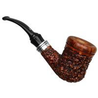 Italian Estates Ser Jacopo Picta Van Gogh Rusticated Bent Billiard with Silver (R1) (01) (Unsmoked)