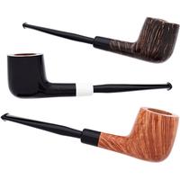 Italian Estates Castello 3 Pipe Set (with Leather Box) (Unsmoked)