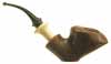 Japanese Estates Hiroyuki Tokutomi Freehand Sitter with Mastodon Ivory Ferrule (One Snail) (2005) (Unsmoked)
