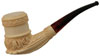 Turkish Estates Meerschaum Carved Bent Billiard (Unsmoked)
