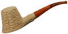 Turkish Estates Bekler Meerschaum Floral Carved Bent Volcano (Unsmoked) (with Case)
