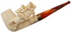 Turkish Estates S. Yanik Meerschaum Jumping Horse Billiard with Case (Unsmoked)