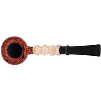 Misc. Estates Ping Zhan Smooth Acorn Sitter with Bamboo Carved Horn (Unsmoked)