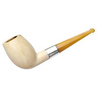Misc. Estates Unknown Meerschaum Smooth Egg with Silver (Threaded Reverse Tenon)