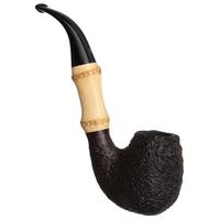 Misc. Estates Michael Parks Sandblased Bent Billiard with Bamboo (V.8)