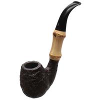 Misc. Estates Michael Parks Sandblased Bent Billiard with Bamboo (V.8)
