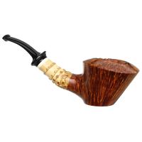 Misc. Estates Chris Asteriou Smooth Bent Dublin Sitter with Bamboo and Ivorite (1093) (2021) (Unsmoked)