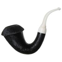 American Estates Briarworks Signature Dark Rusticated Calabash with Dark Rusticated Cap and White Stem (Unsmoked)