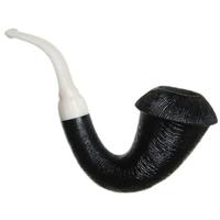 American Estates Briarworks Signature Dark Rusticated Calabash with Dark Rusticated Cap and White Stem (Unsmoked)