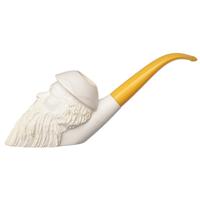 Turkish Estates Unknown Meerschaum Bearded Man With Hat (Unsmoked)
