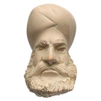 Turkish Estates Unknown Meerschaum Bearded Man (Reverse Threaded Bone Tenon) (Unsmoked)