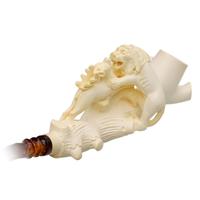 Turkish Estates Unknown Meerschaum Lion and Prey (with Case) (Unsmoked)
