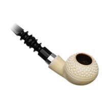 Turkish Estates IMP Meerschaum Partially Rusticated Churchwarden with Silver (with Case)
