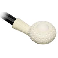 Turkish Estates IMP Meerschaum Lattice Squat Tomato Churchwarden (with Case) (Unsmoked)