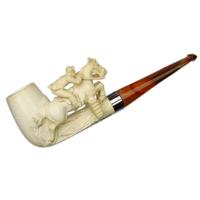 Turkish Estates S. Yanik Meerschaum Horse Jockey (with Case) (Unsmoked)