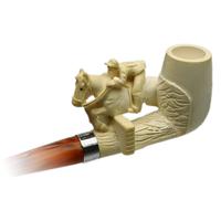 Turkish Estates S. Yanik Meerschaum Horse Jockey (with Case) (Unsmoked)