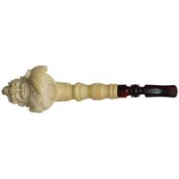 Turkish Estates Meerschaum Carved Bearded Man with Hat (with Case) (Unsmoked)