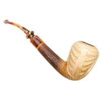 Turkish Estates Unknown Lattice Meerschaum Paneled Acorn with Feather (with Case)