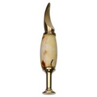 Turkish Estates AKB Meerschaum Smooth Bent Billiard (Ali) (with Case and Tamper)