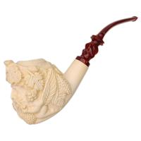 Turkish Estates Servi Meerschaum Carved Bacchus with Cherubs (with Case) (Unsmoked)