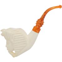 Turkish Estates SRV Meerschaum Carved Pharaoh (with Case) (Unsmoked)