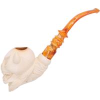 Turkish Estates AKB Meerschaum Carved Devil Skull (I. Baglan) (with Case)