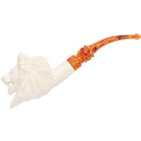 Turkish Estates SRV Meerschaum Carved Lion (with Case) (Unsmoked)