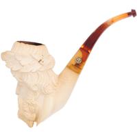 Turkish Estates CAO Meerschaum Carved Bearded Man with Laurel Wreath