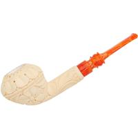 Turkish Estates AKB Meerschaum Floral Rhodesian (Emin) (with Case) (Unsmoked)