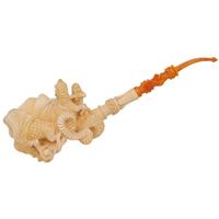 Turkish Estates Karahan Meerschaum Scene with Dragons (with Case) (Unsmoked)