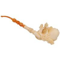 Turkish Estates Karahan Meerschaum Scene with Dragons (with Case) (Unsmoked)