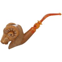 Turkish Estates Unknown Meerschaum Carved Ram (with Case) (Unsmoked)