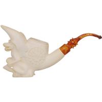 Turkish Estates I. Baglan Meerschaum Perched Dragon with Floral Motif (with Case) (Unsmoked)